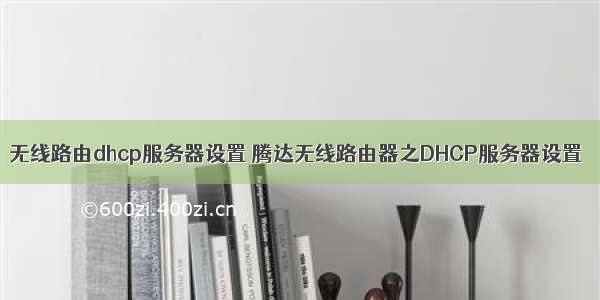 无线路由dhcp服务器设置 腾达无线路由器之DHCP服务器设置