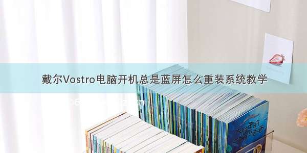 戴尔Vostro电脑开机总是蓝屏怎么重装系统教学