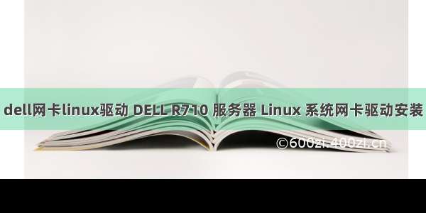 dell网卡linux驱动 DELL R710 服务器 Linux 系统网卡驱动安装