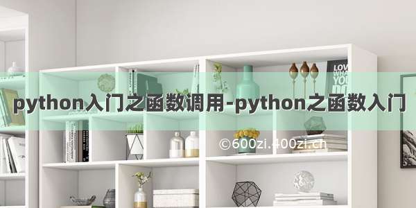 python入门之函数调用-python之函数入门