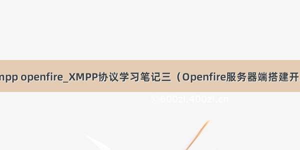 java xmpp openfire_XMPP协议学习笔记三（Openfire服务器端搭建开发环境）