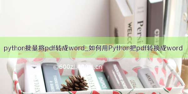 python批量将pdf转成word_如何用Python把pdf转换成word