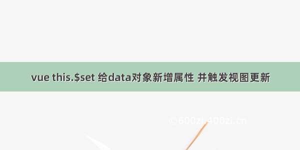 vue this.$set 给data对象新增属性 并触发视图更新