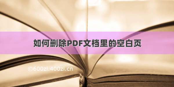 如何删除PDF文档里的空白页