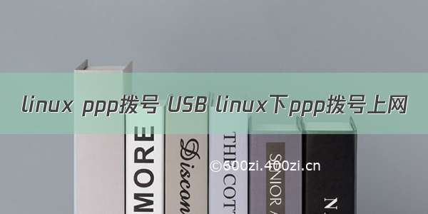 linux ppp拨号 USB linux下ppp拨号上网