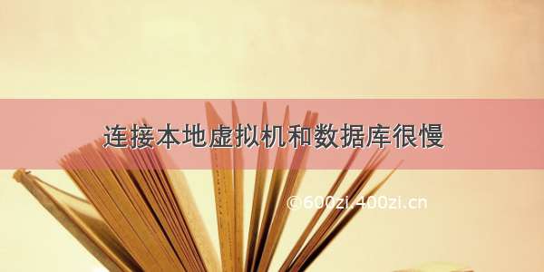 连接本地虚拟机和数据库很慢