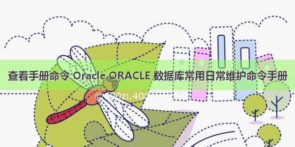 查看手册命令 Oracle ORACLE 数据库常用日常维护命令手册