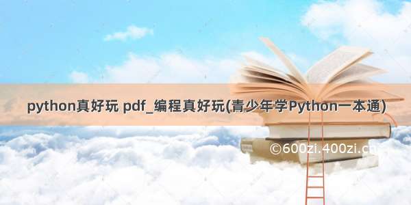 python真好玩 pdf_编程真好玩(青少年学Python一本通)