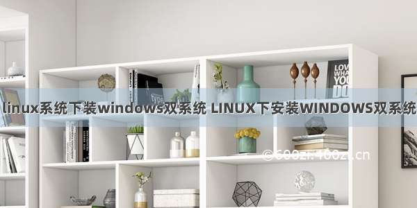 linux系统下装windows双系统 LINUX下安装WINDOWS双系统