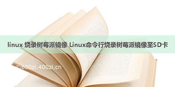 linux 烧录树莓派镜像 Linux命令行烧录树莓派镜像至SD卡