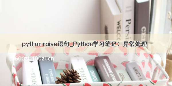 python raise语句_Python学习笔记：异常处理