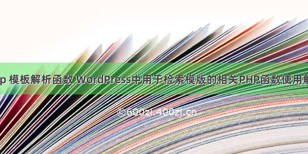 php 模板解析函数 WordPress中用于检索模版的相关PHP函数使用解析