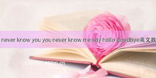 i never know you you never know me say hallo goodbye英文歌