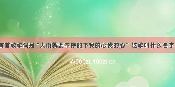 有首歌歌词是“大雨就要不停的下我的心我的心” 这歌叫什么名字？