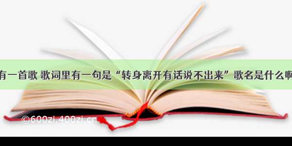 有一首歌 歌词里有一句是“转身离开有话说不出来”歌名是什么啊