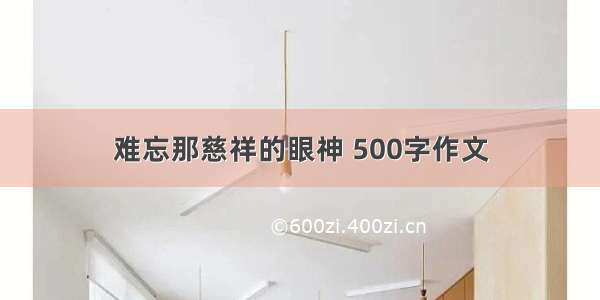 难忘那慈祥的眼神 500字作文