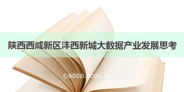 陕西西咸新区沣西新城大数据产业发展思考