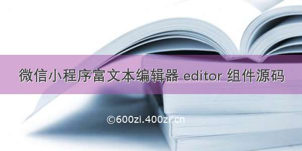 微信小程序富文本编辑器 editor 组件源码