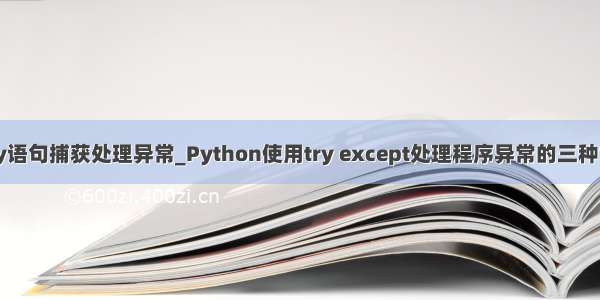 python使用try语句捕获处理异常_Python使用try except处理程序异常的三种常用方法分析...