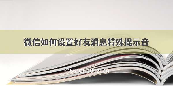 微信如何设置好友消息特殊提示音