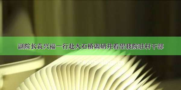 副院长袁兴福一行赴大石桥调研并看望我院驻村干部