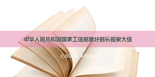 中华人民共和国国家工信部苗圩部长视察大信