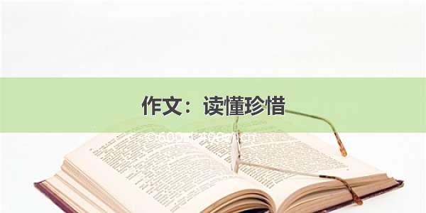 作文：读懂珍惜