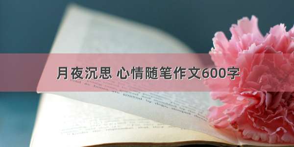 月夜沉思 心情随笔作文600字