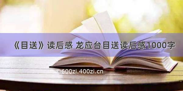 《目送》读后感 龙应台目送读后感1000字