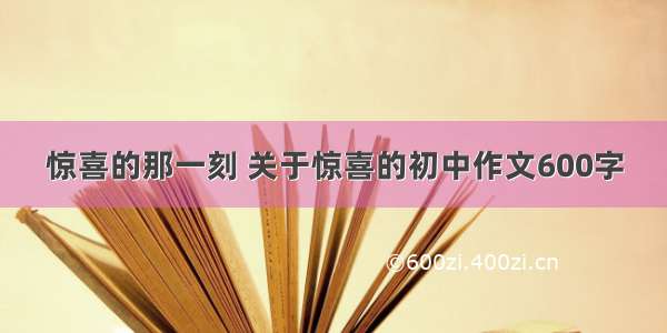 惊喜的那一刻 关于惊喜的初中作文600字