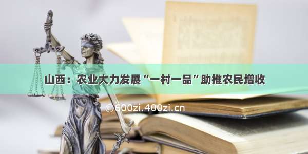 山西：农业大力发展“一村一品”助推农民增收