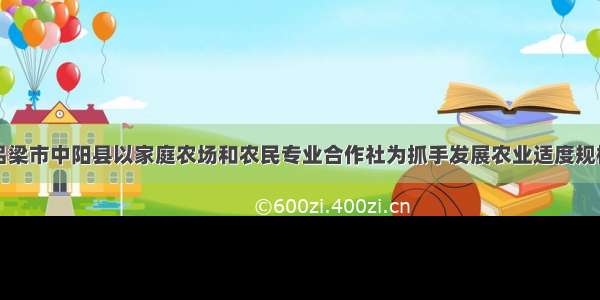 山西吕梁市中阳县以家庭农场和农民专业合作社为抓手发展农业适度规模经营