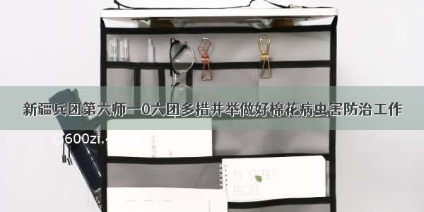 新疆兵团第六师一0六团多措并举做好棉花病虫害防治工作