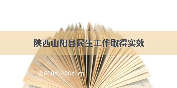 陕西山阳县民生工作取得实效