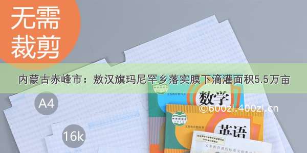 内蒙古赤峰市：敖汉旗玛尼罕乡落实膜下滴灌面积5.5万亩