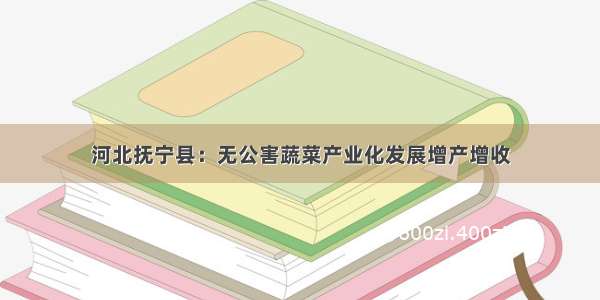 河北抚宁县：无公害蔬菜产业化发展增产增收