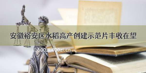 安徽裕安区水稻高产创建示范片丰收在望