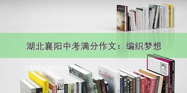 湖北襄阳中考满分作文：编织梦想