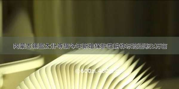 内蒙古锡盟太仆寺旗今年新增保护性耕作示范面积3万亩