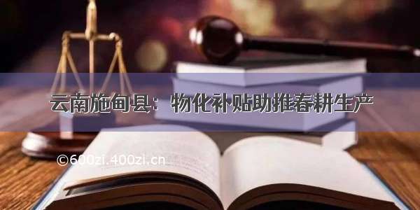 云南施甸县：物化补贴助推春耕生产