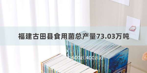 福建古田县食用菌总产量73.03万吨