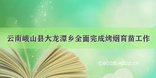 云南峨山县大龙潭乡全面完成烤烟育苗工作