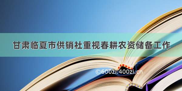 甘肃临夏市供销社重视春耕农资储备工作