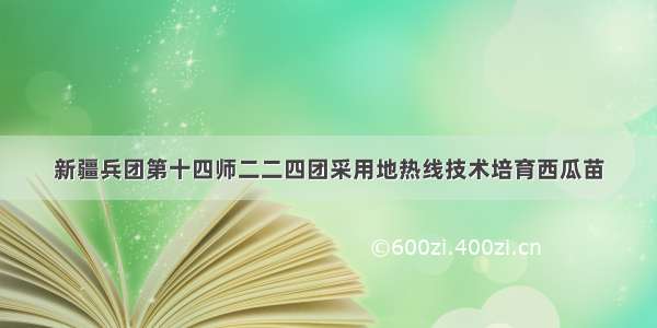 新疆兵团第十四师二二四团采用地热线技术培育西瓜苗