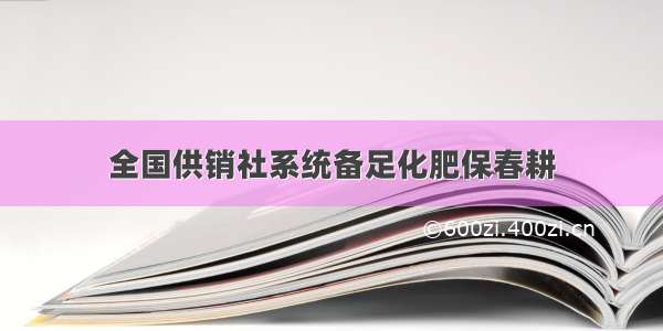 全国供销社系统备足化肥保春耕