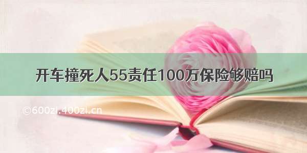 开车撞死人55责任100万保险够赔吗