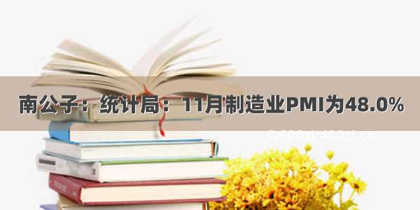 南公子：统计局：11月制造业PMI为48.0%