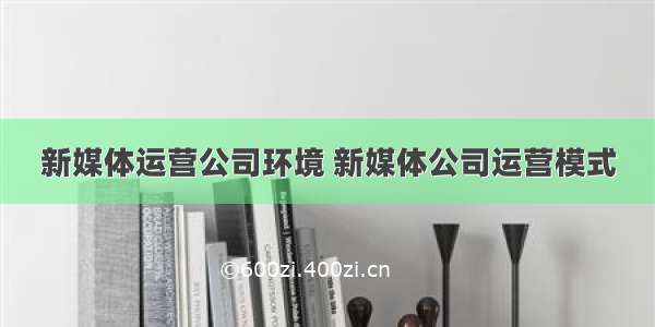 新媒体运营公司环境 新媒体公司运营模式