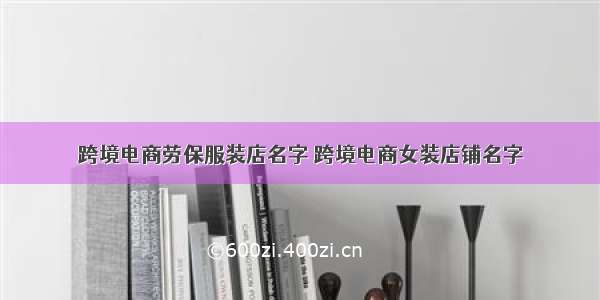 跨境电商劳保服装店名字 跨境电商女装店铺名字