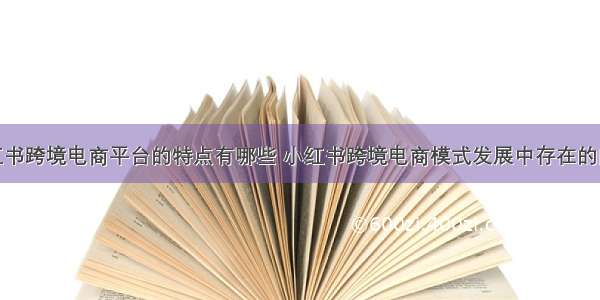 小红书跨境电商平台的特点有哪些 小红书跨境电商模式发展中存在的问题